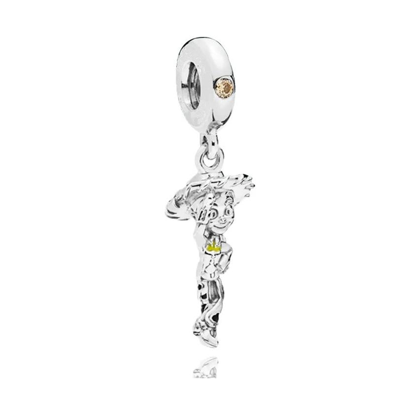 Disney Mickey Minnie Friends Dangle Charm Beads European Silver Bracelet Necklace DIY Jewelry Gift for Kids
