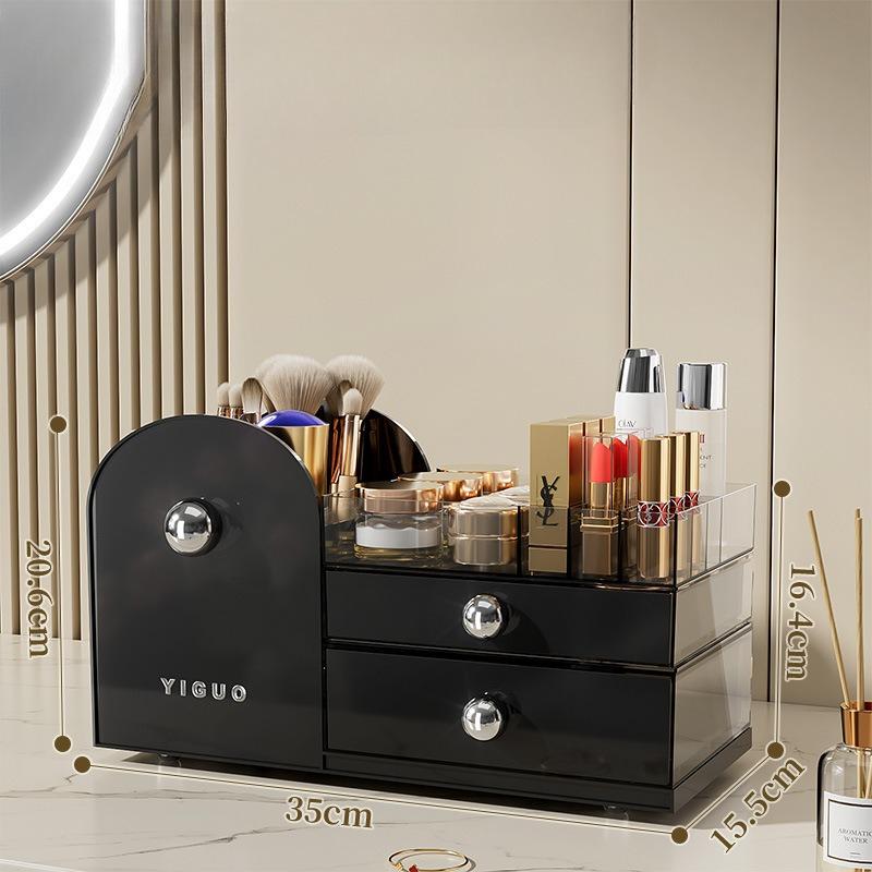 

Home 2 in 1 Cosmetics Jewelry Organizer Makeup Storage Box Table Layers Drawer-style Lotion Lipstick Storage Box Jewelry Storage