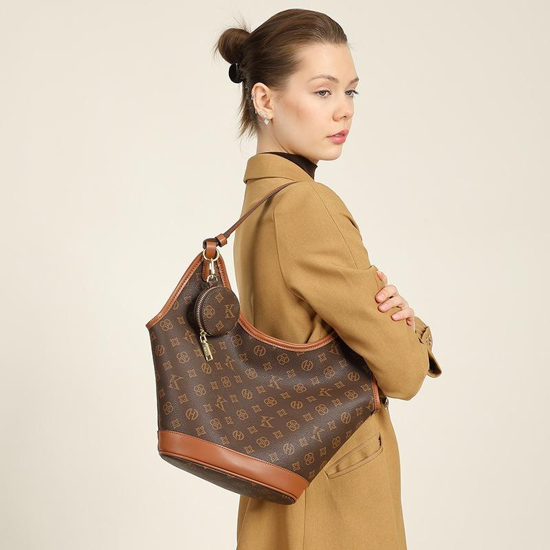 Light luxury premium retro presbyopia bag women's commuter large-capacity tote bag single shoulder underarm mother bag portable bucket bag