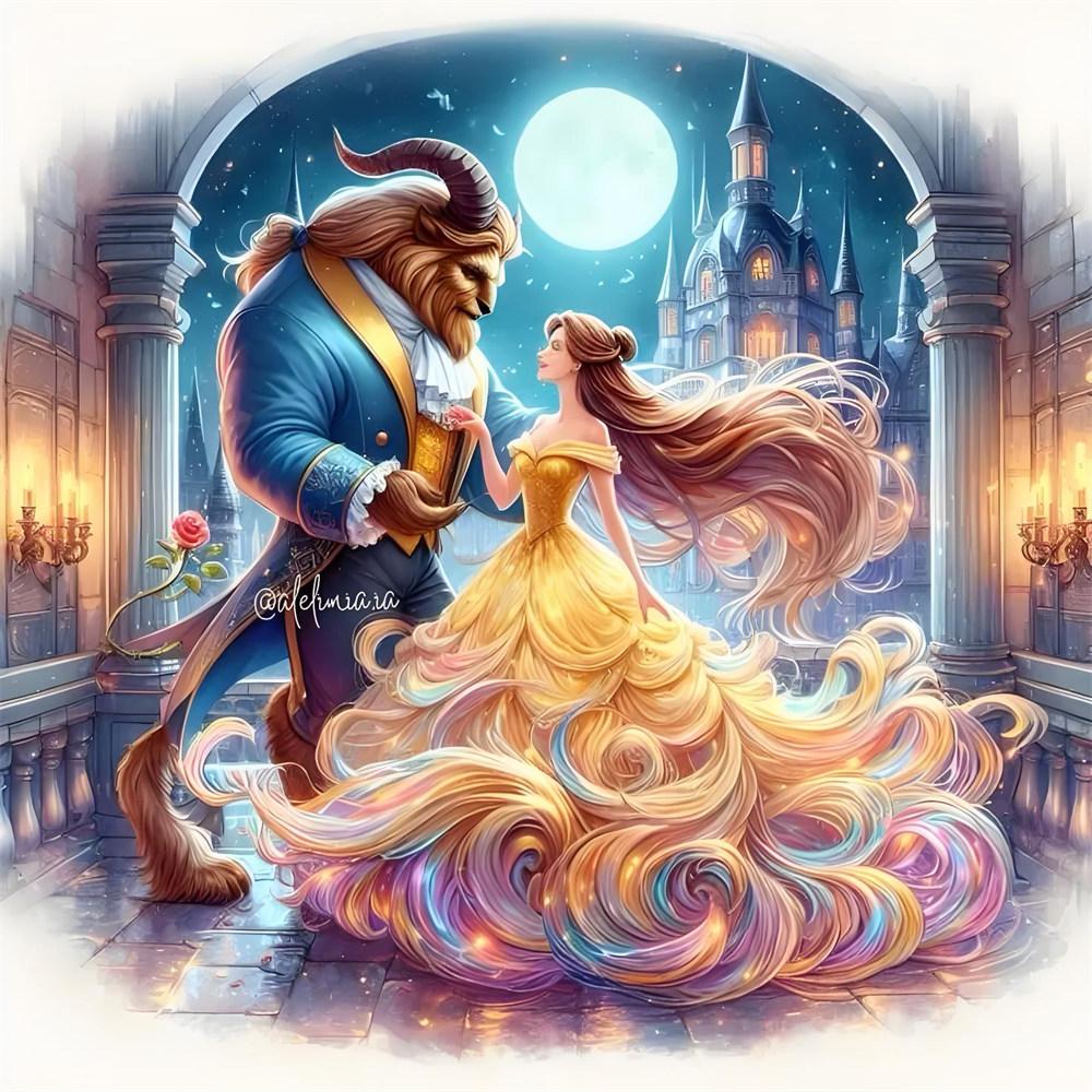 Disney 5D Diamond Painting Princesses and Princes Cross Stitch Mosaic Kit Home Decor Wall Sticker DIY Handmade Gift