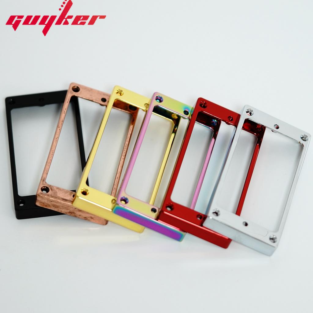 1 Set Guyker Curved Bottom Metal Humbucker Pickup Mounting Ring Set Bridge And Neck Pickups Cover Frame With Lp Electric Guitar