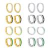 Elegant Zirconia Inlaid Circle Hoops Earrings for Women Girls Comfortable Alloy Ear Cuffs Fashion Jewelry Accessories