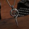 Titanium Steel Coiled Snake Scepter Pendant Punk Retro Trendy Men's Necklace