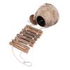 M-Modern-100% Natural Coconut Husk Coconut Hide With Ladder For Bird Shell Hideaway Durable Habitat