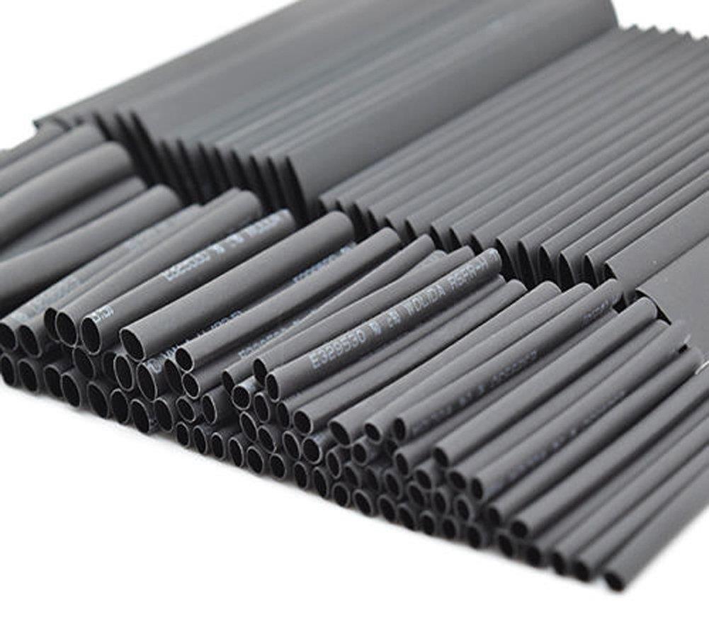 Assortment Black Red Polyolefin Tube for Car Cable Wire Sleeving Wrap Kit 127PCS 2:1 Heat Shrink Tubing