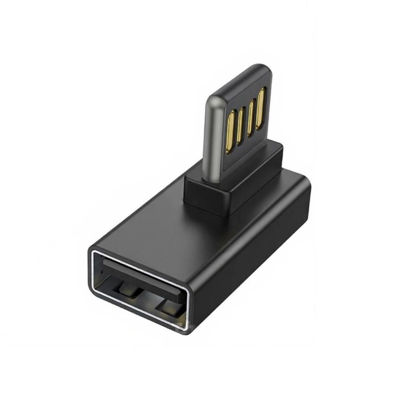 Reversible USB A Connectors 90Angled Bend Fast Charging Syncing Durability Zinc Alloy Housing Portable Chargers Adapter for PC