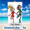 Beach Towel Custom Name Text, Quick Dry Large Towel For Beach HomeGaston Lagaffe