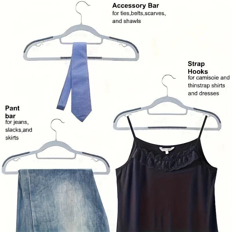 10/20pcs Heavy-Duty Non-Slip Hangers- Extra Thick Rotating Shoulder Design for Wet/Dry Clothes, Space-Saving Closet Organization