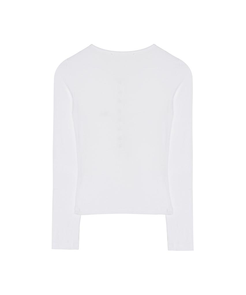 Nigaennikol Button Henley Neck Top_Ivory
