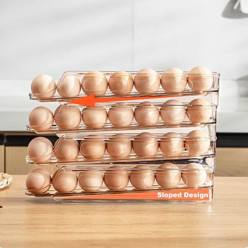 1/2/3-lags eggoppbevaringsboks Automatisk rullende eggholder Stativ Stige Kjøleskap Eggdispenser Eggorganisatorholder Kjøkken