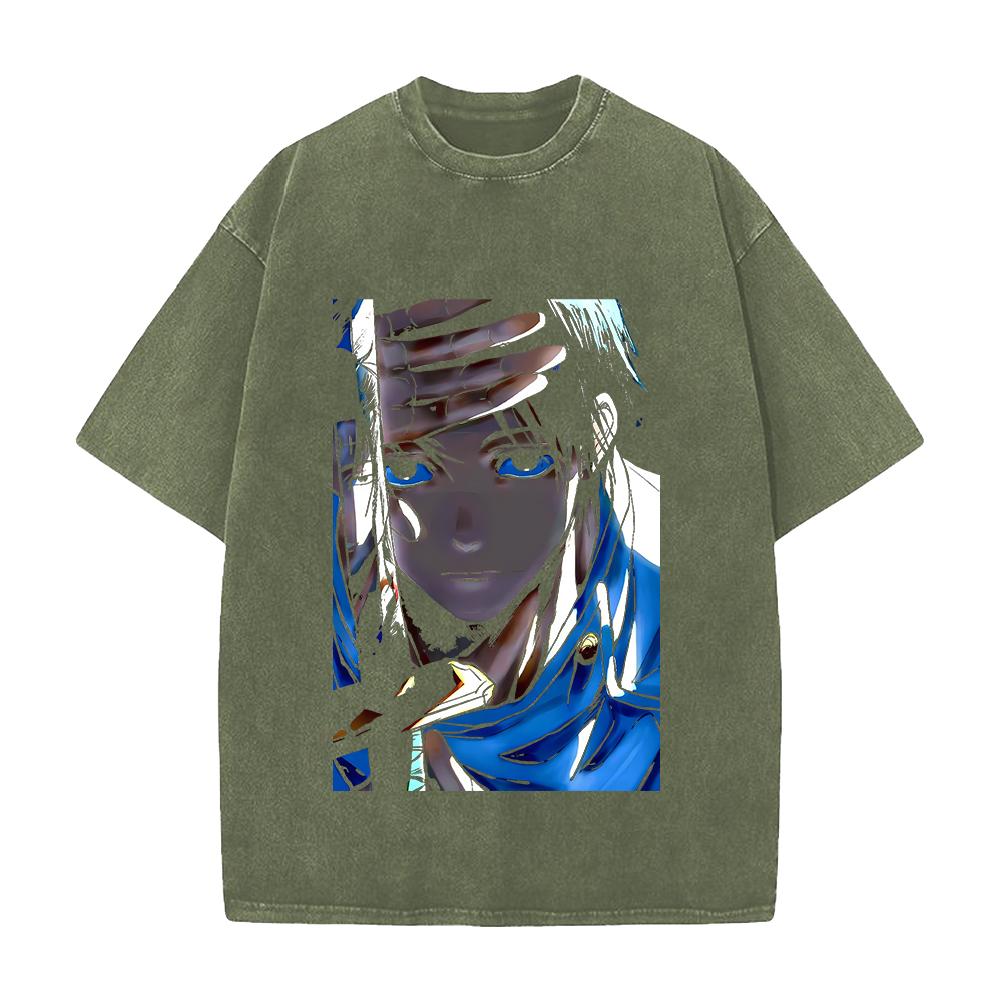 Okkotsu Yuta Print T-Shirt Jujutsu Kaisen Anime Kleidung Herren Damen Baumwoll-T-Shirts Vintage Washed Tee Harajuku Oversized T-Shirt
