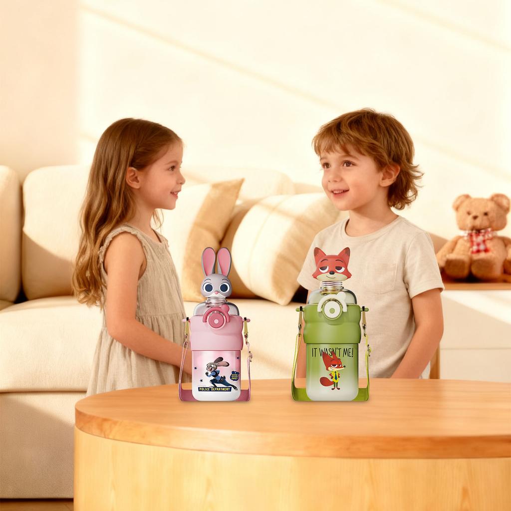 Creative Cartoon Minimalist Insulated Cup, High-value Coffee Cup, Portable Drinking Straw Cup, Stainless Steel.