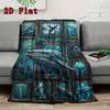 Whale Fantasies 2D Flat Pattern Flannel Blanket, High Quality All Seasons, Home Decor, Warmth and Comfort, Perfect for Christmas Gifts.