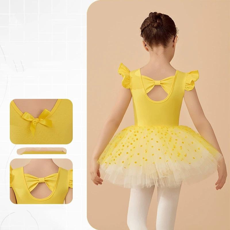 Mädchen Ballett Trikot Kleid Rosa Tanz Trikot mit Tutu Kurzarm Ballerina Kleid für Kleinkind Mädchen