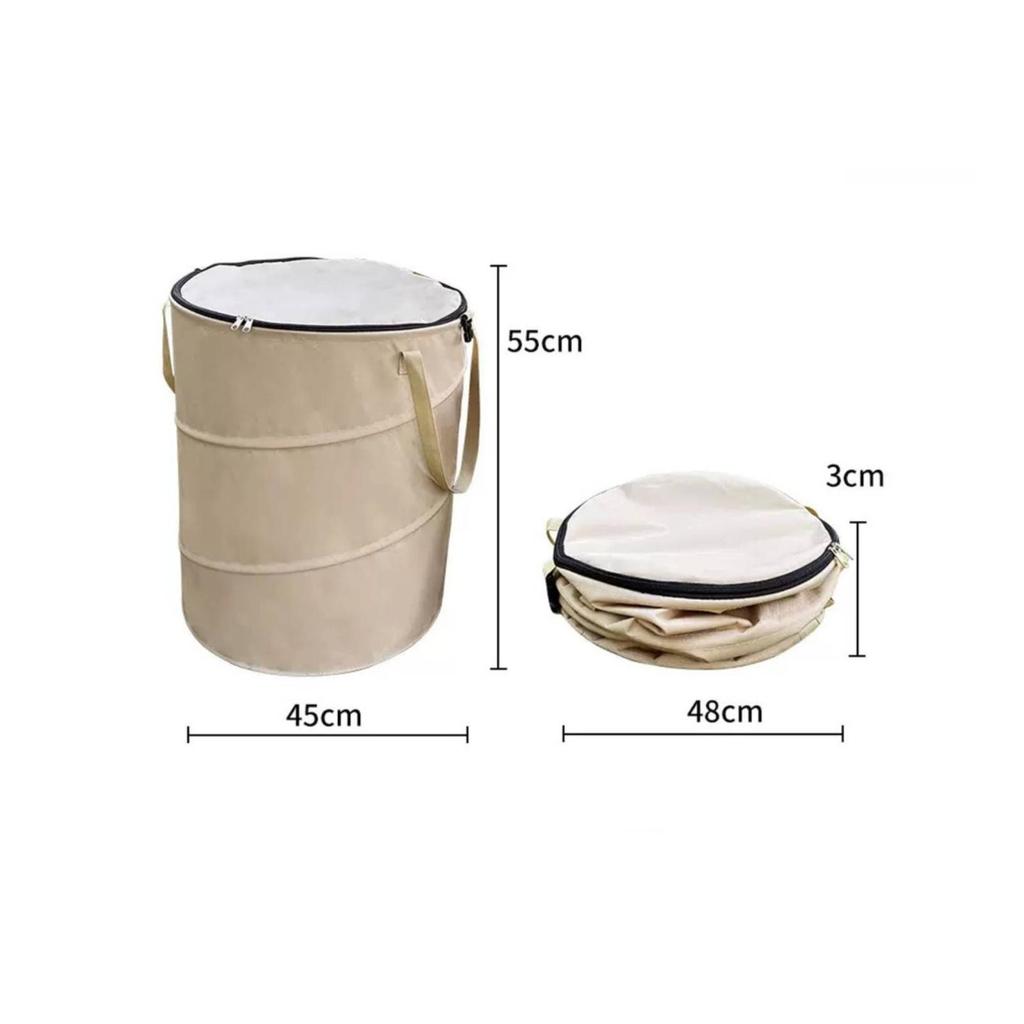 Portable Collapsible Yard Bin with Lid Heavy-Duty Foldable Trash Compact