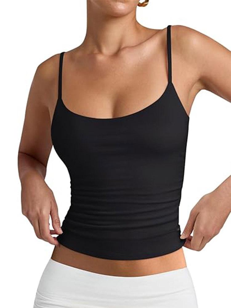 

Женские летние майки с двойной подкладкой для выхода на улицу для девочек-подростков без рукавов с открытой спиной 2025 г., регулируемые по размеру S чёрный