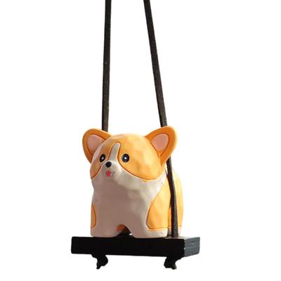 Schwingender Hund Auto-Schmuck, Harz Tier Auto-Anhänger, Lustiger Rückspiegel Schmuck, Auto-Dekoration,