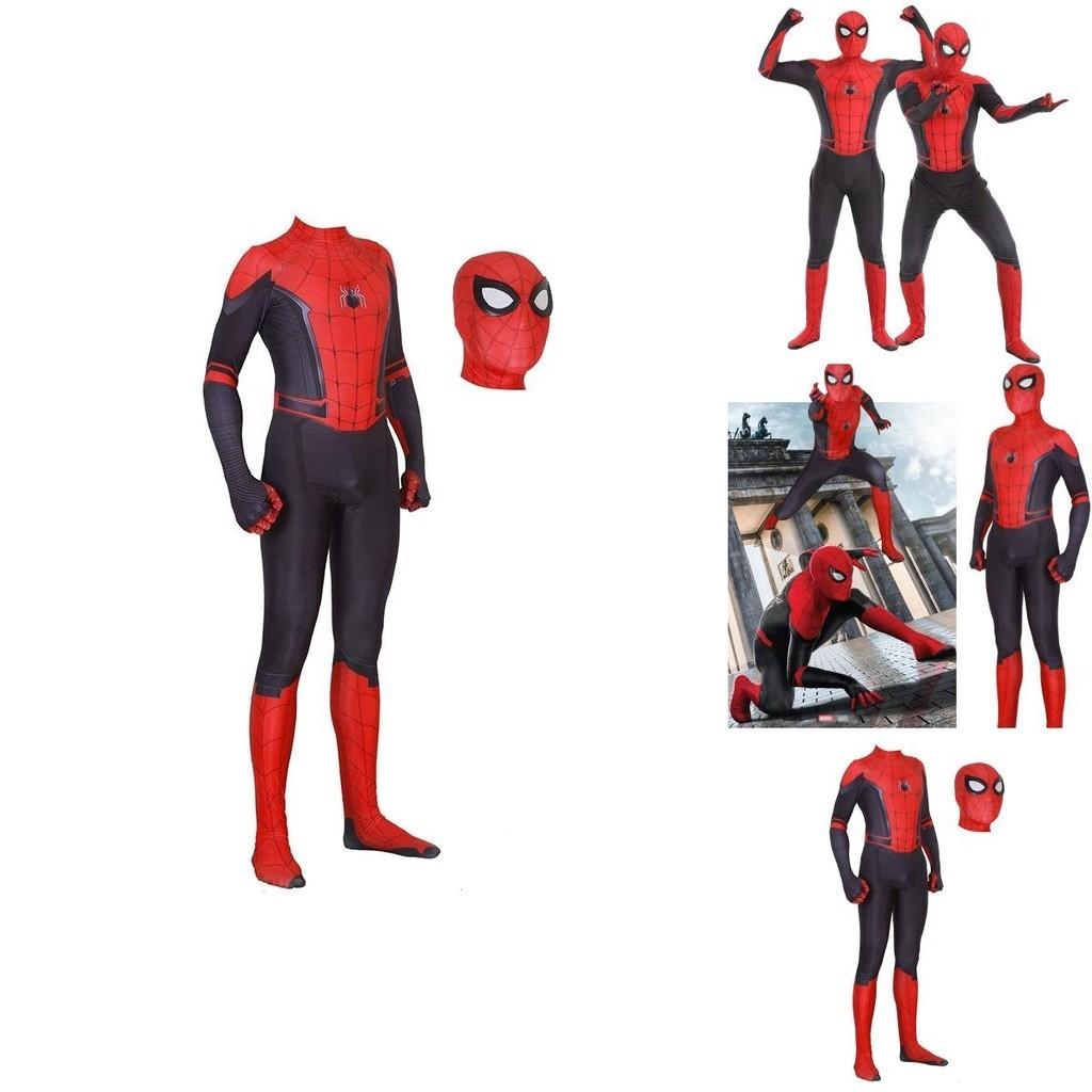 Yetişkinler ve Çocuklar İçin Kaliteli Peter Parker Örümcek Adam Uzakta Evden Cos Kostümü**