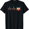 Retro Drum Heartbeat Funny Drummer T Shirt Black Short Sleeve Unisex Adults