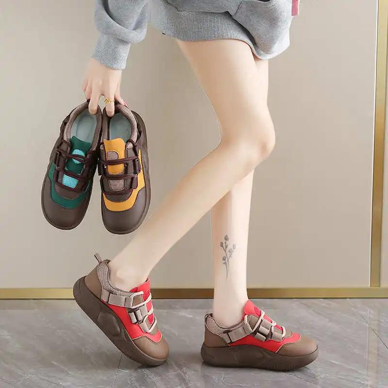 Mode Hip Hop Naturleder Damen-Sneakers Luxusmarke Walking Drop Shipping Laufschuhe Joggingschuhe Sport