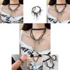 Gothic Cross Layered Necklace Trendy Tassel Choker For Summer Gift Alloy Plated