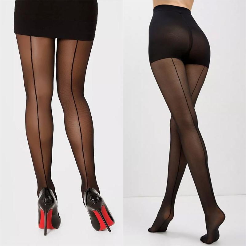 Kave Achternaad Transparante Panty Hoge Taille Zwarte Kousen Slanke Leggings Kousen Rood Lien Doorzichtig Anti-Haak Zijde Panty Strak 70-75kg black