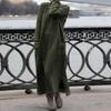 QICED Fashion Autumn Winter O-Neck Long Sleeve Solid Color Print Casual Dresses