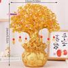 M-Natural Yellow Crystal Tree Lucky Wealth Money Bonsai Style Feng Shui Ornaments for Home Decor Bringing Good Luck
