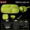 Four-Compartment Faux Porcelain Meal Tray - Melamine Square Fast Food Tray