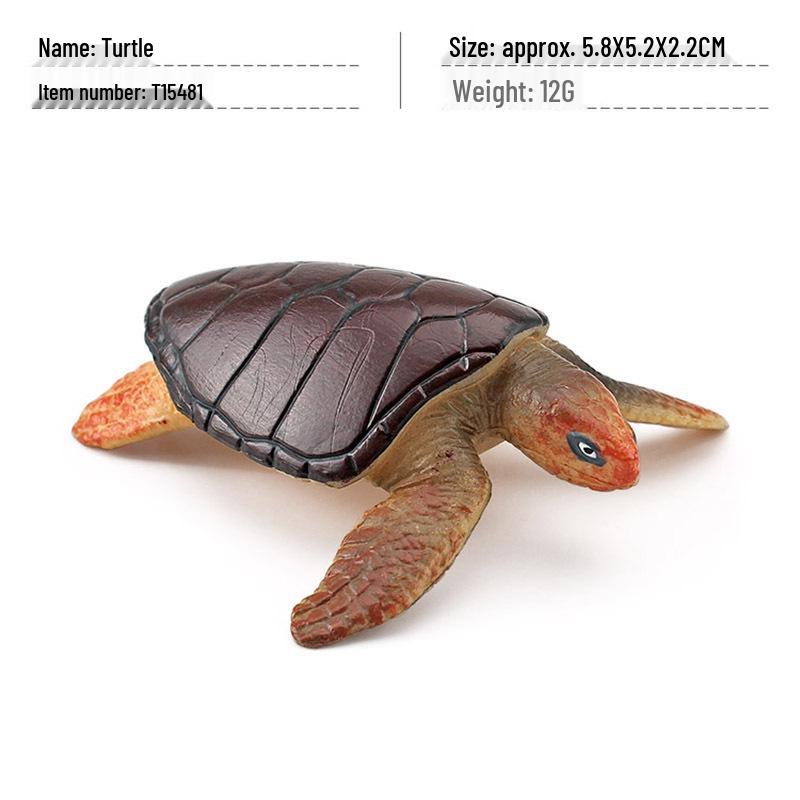 Cross-Border Amphibian Reptile Figurine - Alligator Snapping Turtle, Red-Eared Slider, Musk Turtle, Chinese Softshell Figurine Toy