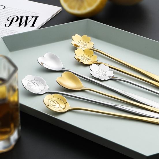 Coffee Spoon Long Handle Fine Texture Stainless Dessert Steel Mixing for Home Milk