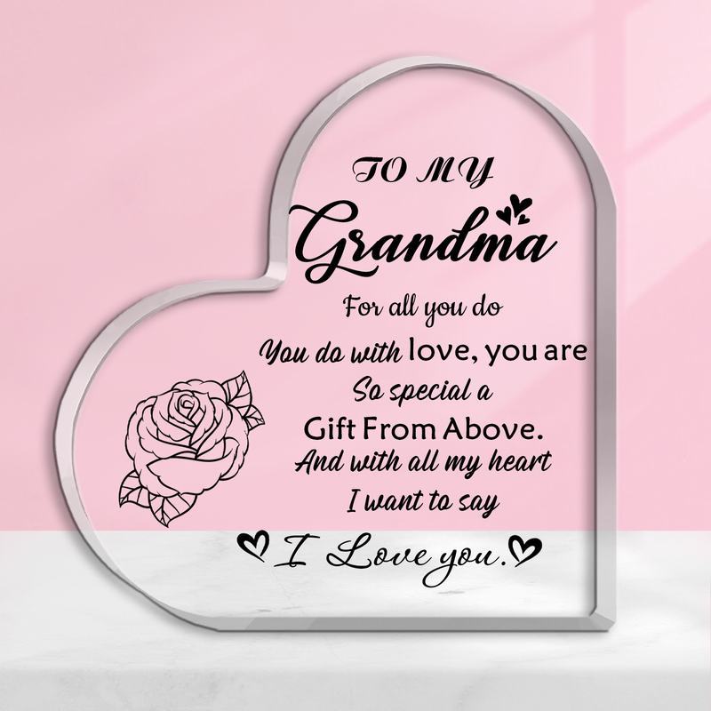 

Памятная табличка в форме сердца «Люблю тебя, бабушка» - Персонализированный памятный подарок на праздники и дни рождения чистый