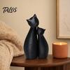 Minimalist Cat Art Cute Black Statue, 3D Printed Figurine with Snuggle Pose, Cuddling Statue Desk Shelf Decor for Home Office, Gift Lovers Lover Ideas