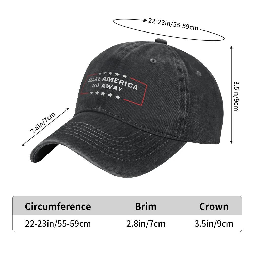 Make America Go Away Unisex Baseball Cap Funny Sarcasm US Saying Distressed Washed Hats Outdoor Unstructured Soft Snapback Cap