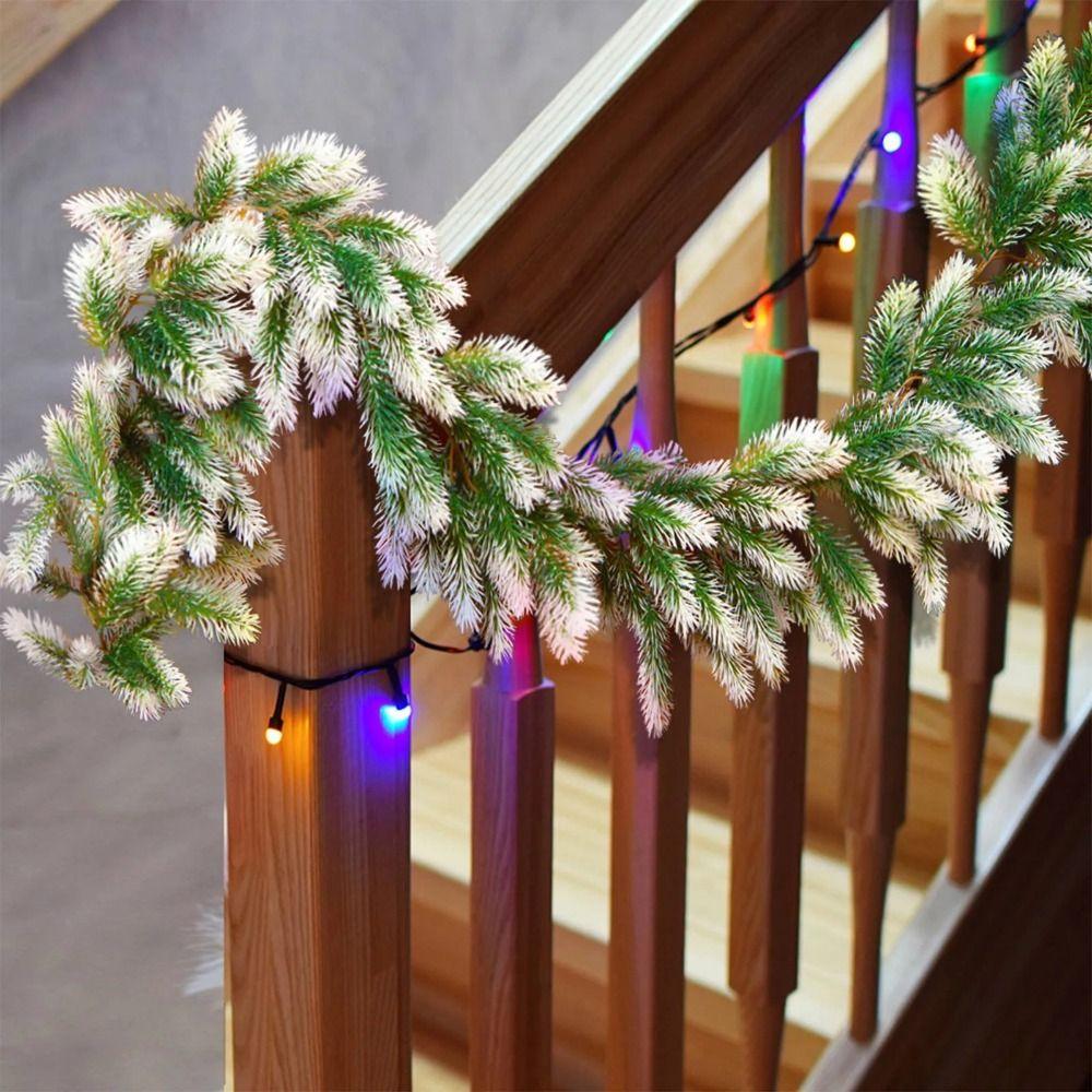 Real Touch Artificial Pine Garland 2M Winter Pine Garland Faux Greenery Garland  Fireplaces