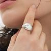 Hyeres-lor Champagne Full Moon Silver (W) Wide Ring HL2R53218W9