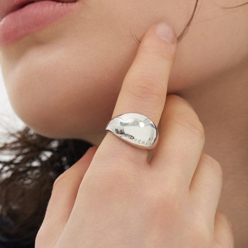 hyeres-lor champagne full moon silver (W) wide ring HL2R53218W9