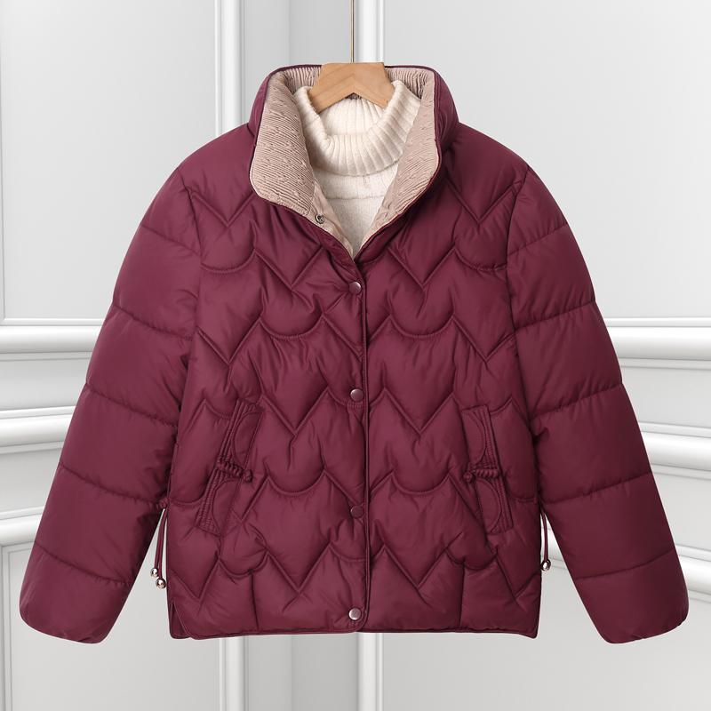 Fashion Women Winter Coats Stand Collar Loose Thick Warm Short Parkas Female Jackets