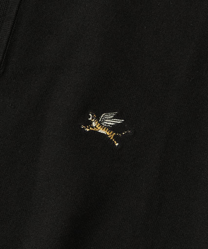 OUTSTANDING Mighty Tiger Knit Collar Shirt_Black