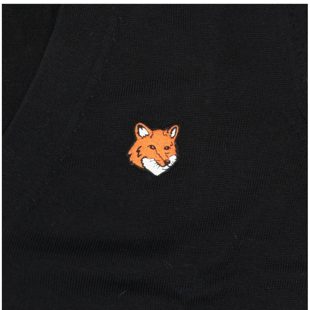 MaiSon KitSune Men S V Neck Cardigan Fox Head Patch Pm00501kt1181