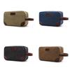Korean Style Thick Casual Canvas Bag Solid Color Portable Coin Purse Unisex Storage Bag Makeup Bag