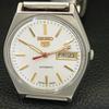 GENUINE VINTAGE SEIKO 5 AUTOMATIC 6349A JAPAN MENS WHITE DIAL WATCH A702619-1 R209-a702619