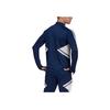 Adidas Logo Print Striped Trim Half-Zip Training Long Sleeve T-Shirt Men Tops Navy-Blue HA6270