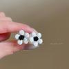 Silver needle color spray paint flower stud earrings simple, small and versatile high-end earrings fashionable small fresh and sweet earrings