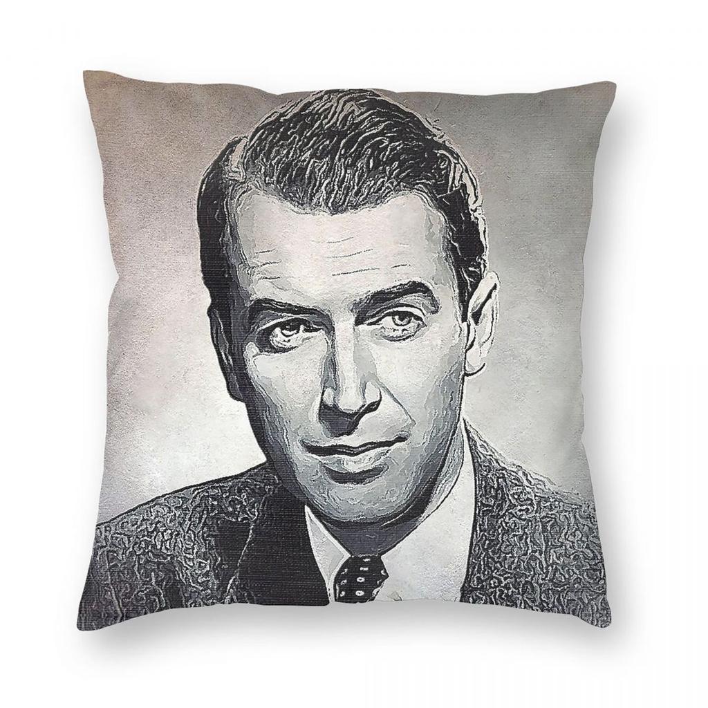 James Stewart Art Square Pillowcase Polyester Linen Velvet Creative Zip Decor Pillow Case Bed Cushion Cover