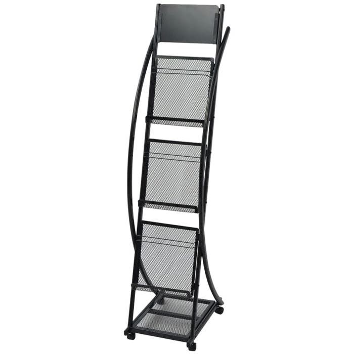 VidaXL Porte-revue 40 x 32 x 131 cm Noir A4 30098