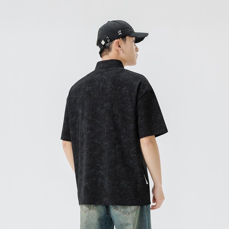 Men's Summer Tie-Dye Short-Sleeve Polo Shirt - Breathable, Casual, Korean Style Lapel T-shirt