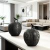 White Black Apple Pear Resin Sculpture Polka Dot Art Fruits Ornaments Abstract Artwork Modern Home Decoration Accessories