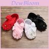 Baby Girl Princess Shoes With Flower And Bow Decorations For Toddler Walking 0-6 Months