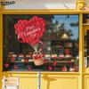 Romantic LOVE Valentine's Day Sweetheart Heart Balloon Stickers Window Stickers Convenience Store Glass Decoration Stickers